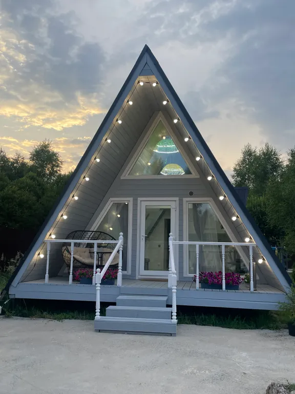 Дом A-frame с сауной