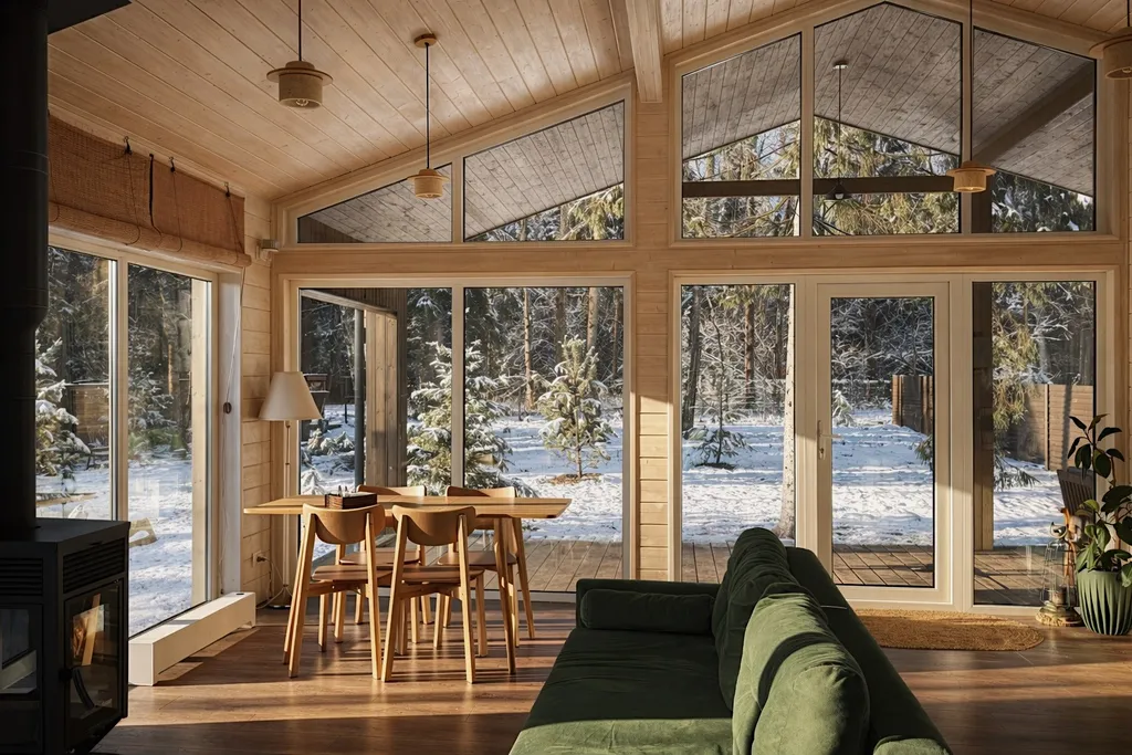 Дом около леса с чаном