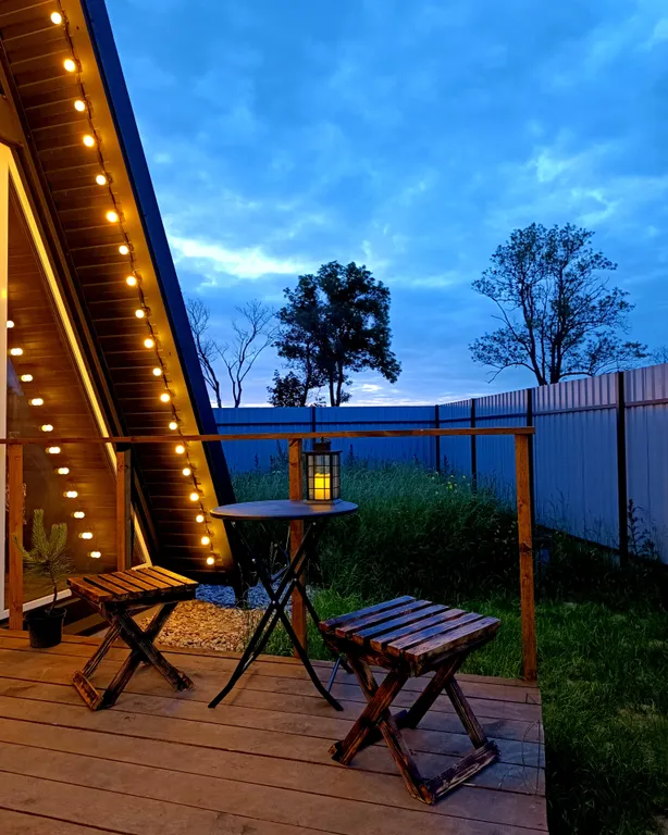 Коттедж А-фрейм дом с банным чаном — Матросово