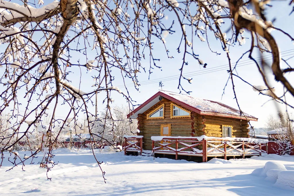 Бревенчатая изба с уникальной отделкой