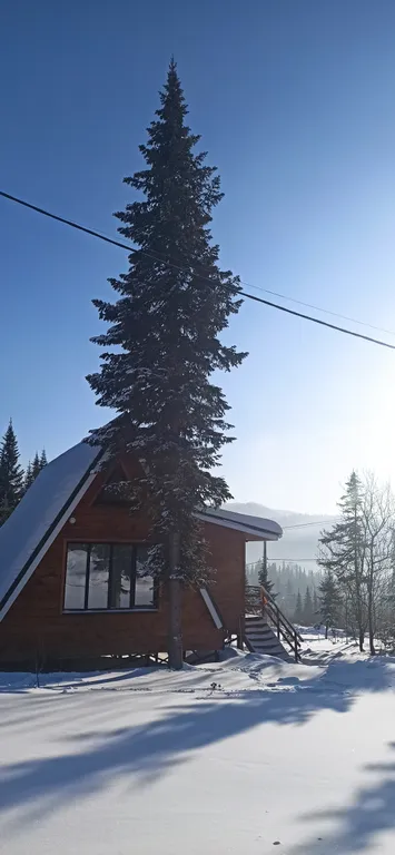 Уютный треугольный домик в лесу