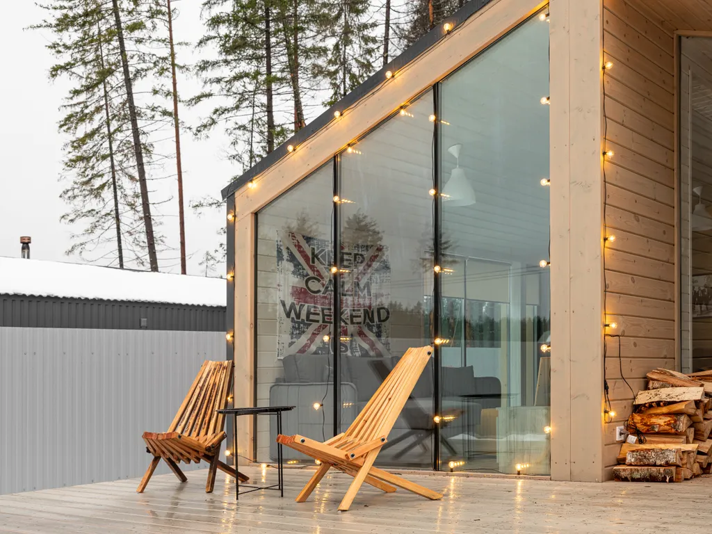 Домик у леса с камином и баней