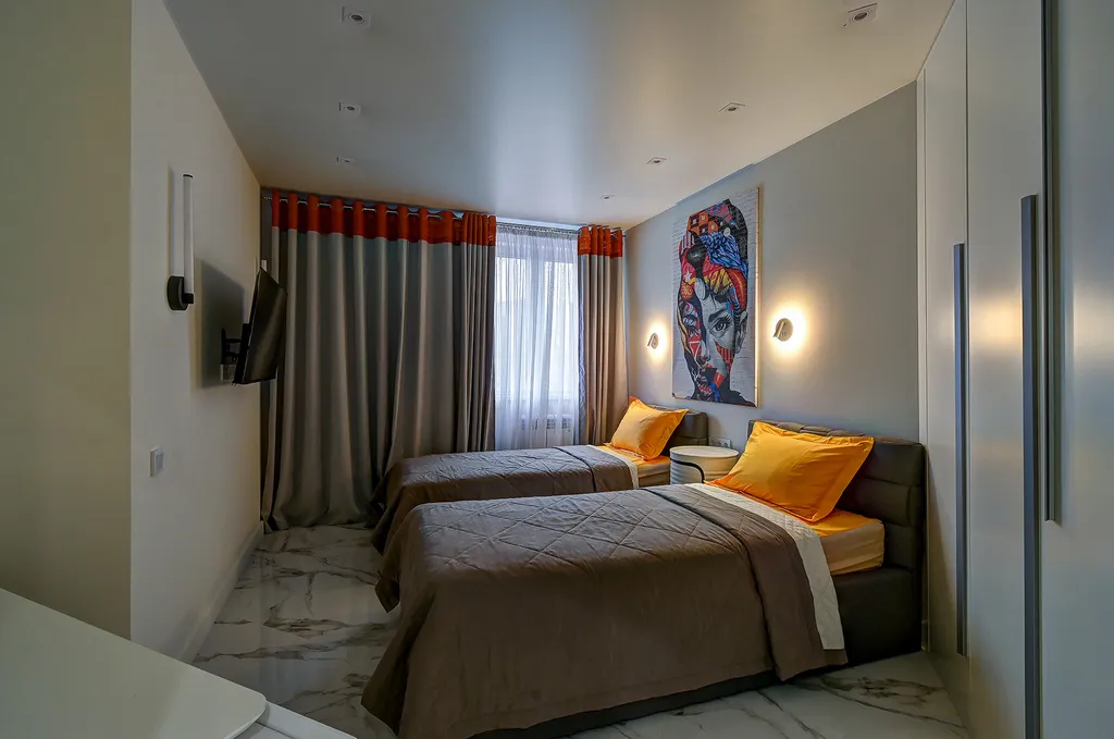 Квартира Квартира Двухкомнатная с 2 санузлами, проектором на балконе, бассейном на территории — Адлер