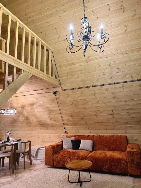 Уютный дом в стиле A frame на поляне Чегет