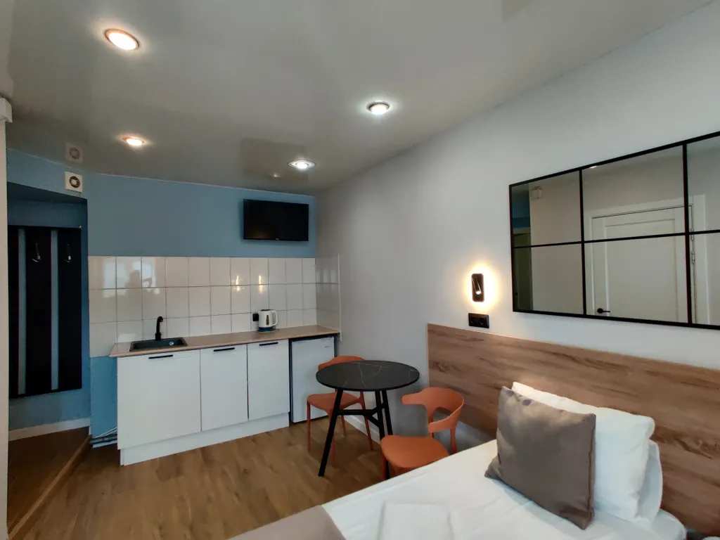 Стильные двухместные апартаменты с кухней и санузлом