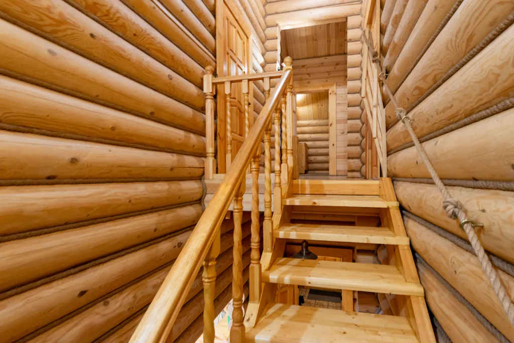 Большой деревянный коттедж рядом с озером и лесом