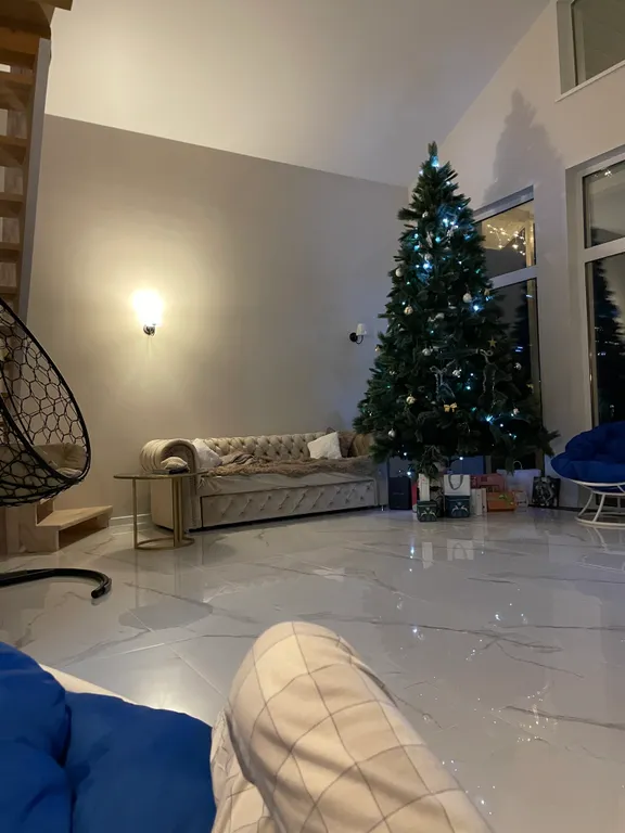 Дом с панорамными окнами и баней