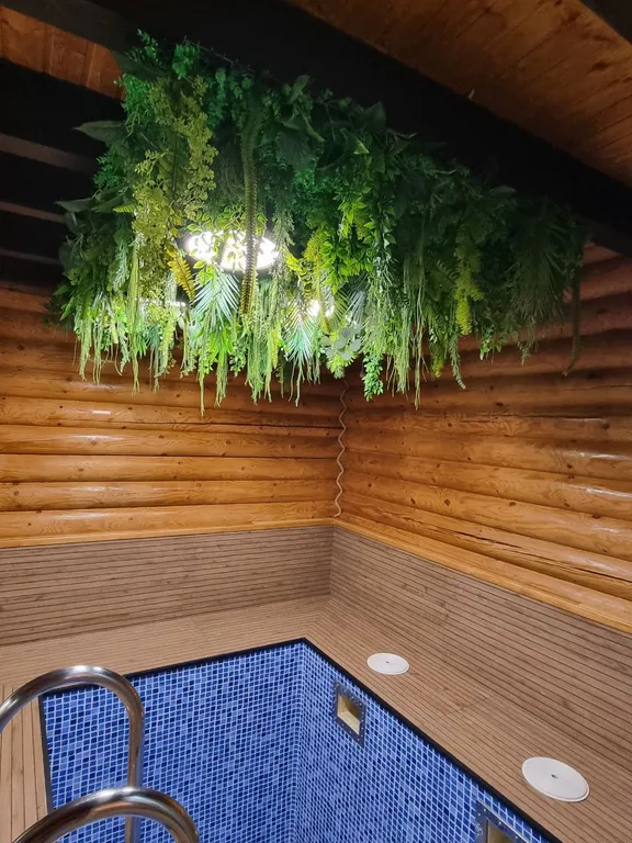 Коттедж с термальным бассейном и баней Green House