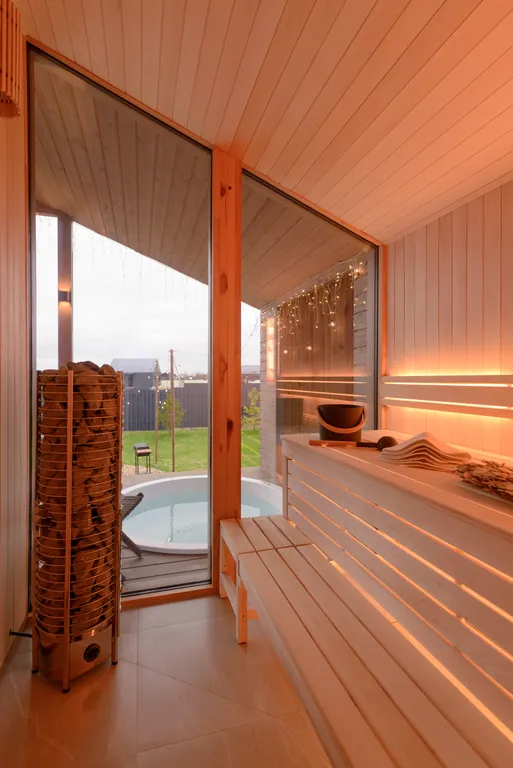 Шикарный дом с панорамной сауной и джакузи на террасе