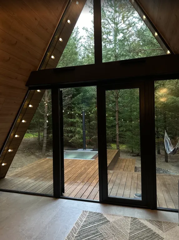 Хвойный - треугольный дом в сосновом лесу