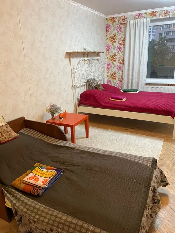 Квартира 1-комнатная квартира с большой кроватью и диваном рядом с метро — Москва