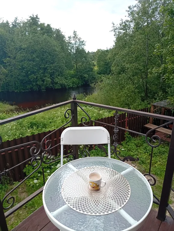 2-к. дом с сауной и балконом на реку