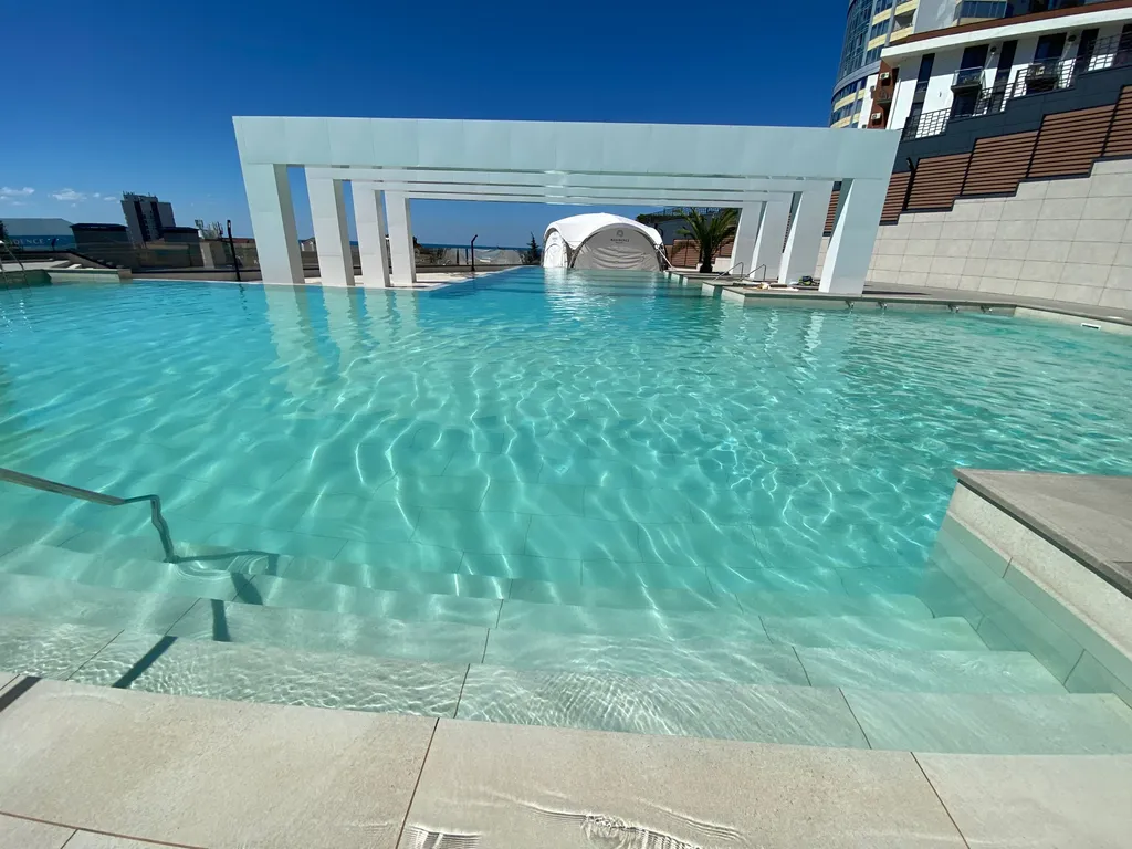 Квартира Квартира Уютная с видом на море, балконом, ванной, бассейном на территории жк — Адлер