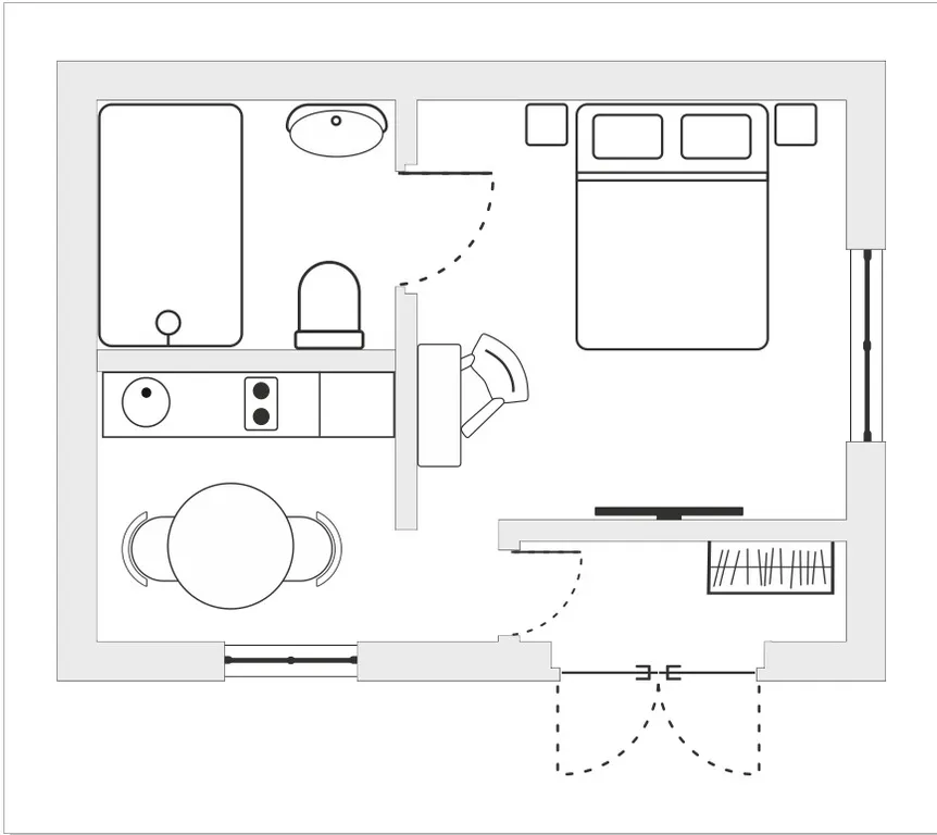 Студия с видом на озеро