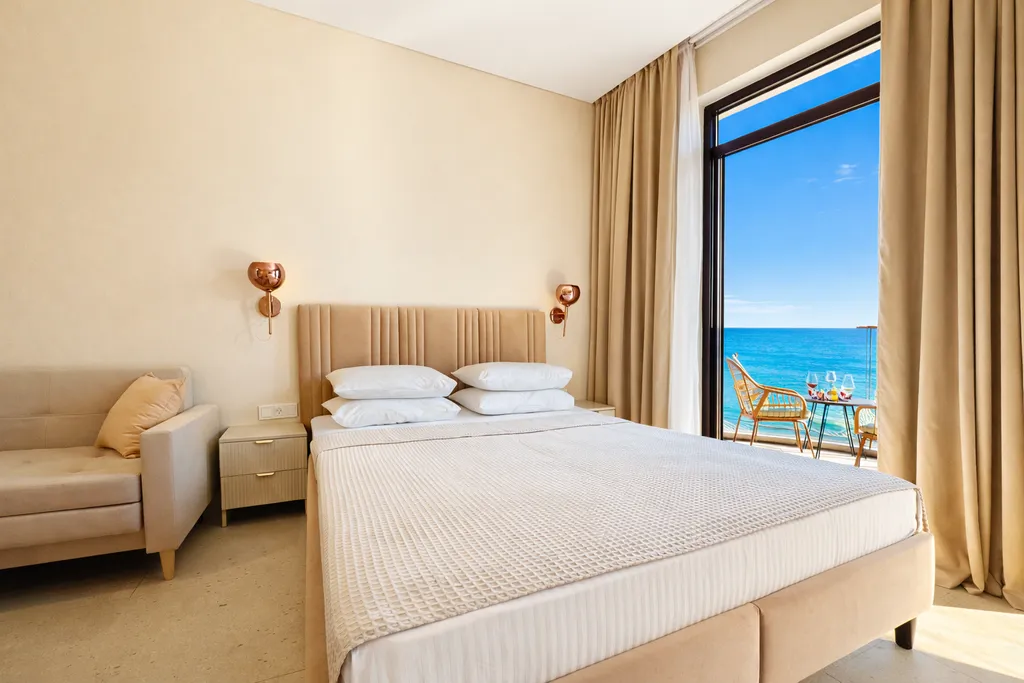 Квартира Квартира Люкс с видом на море и реку с балконом — Лазаревское