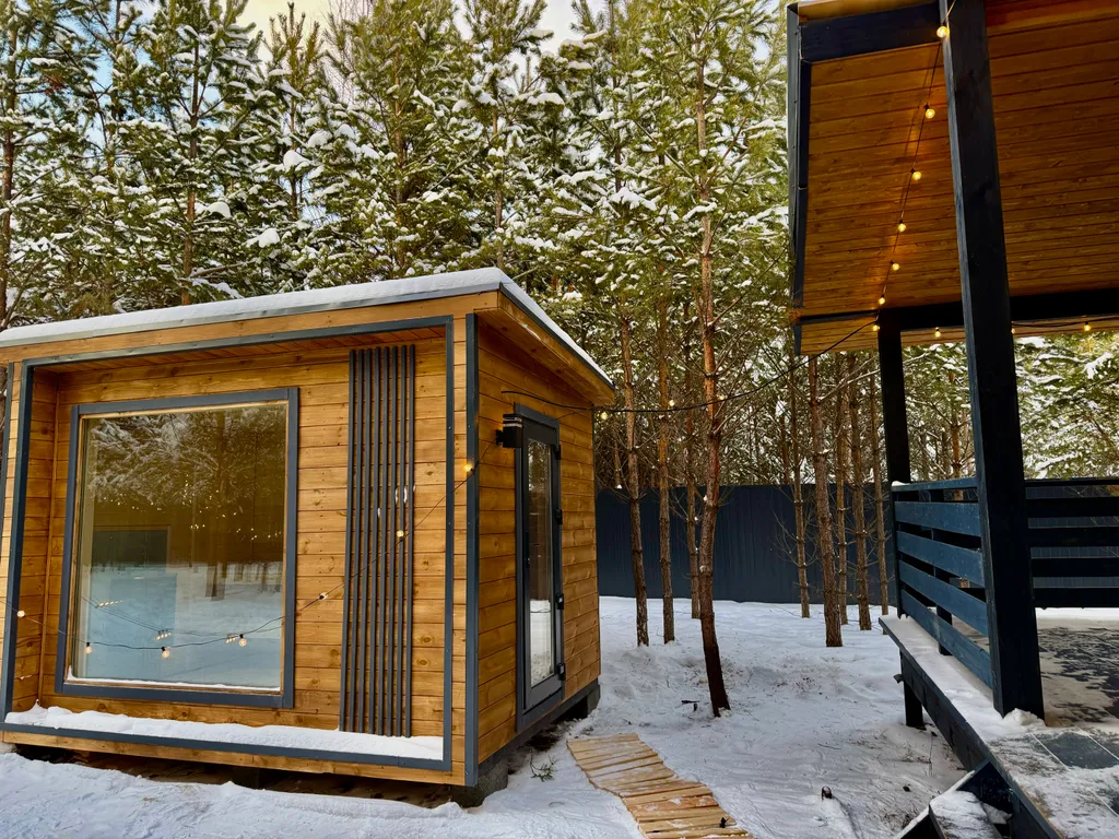 Уютный домик барн хаус в лесу с баней