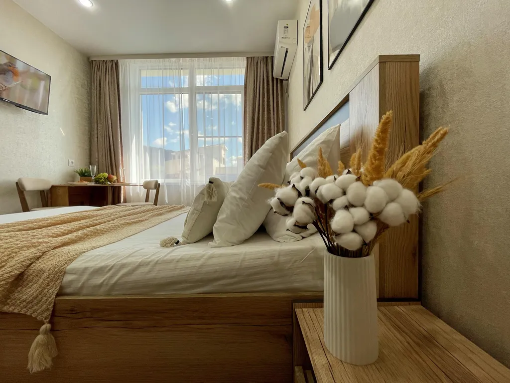 Апартаменты 3 минуты до моря с частичным видом на горы