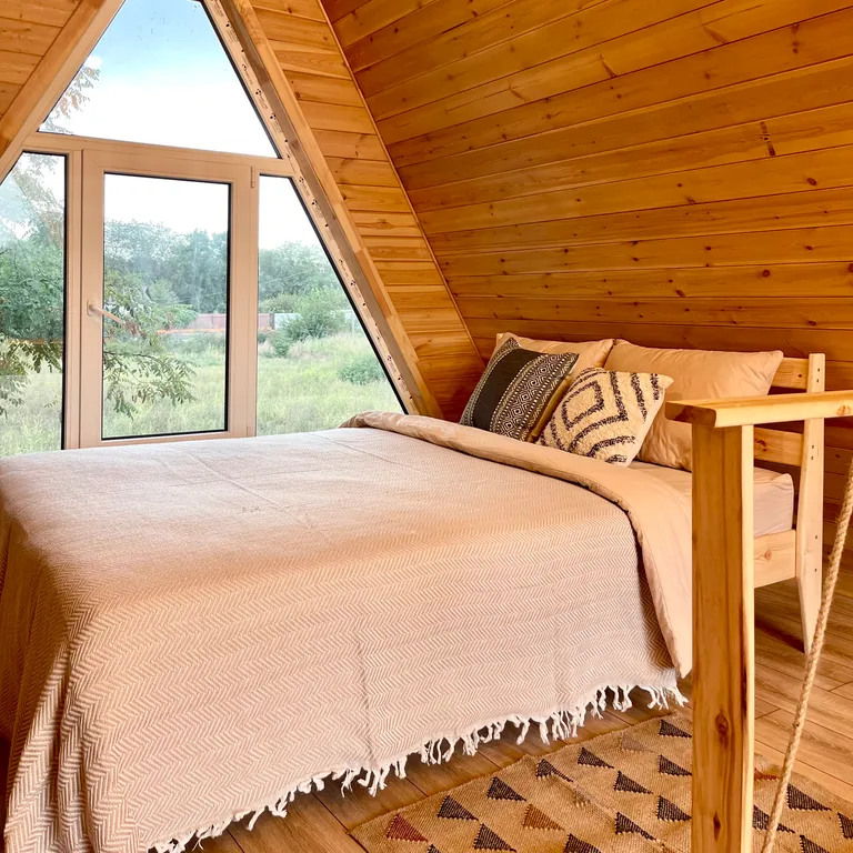 А-фрейм с баней и чаном