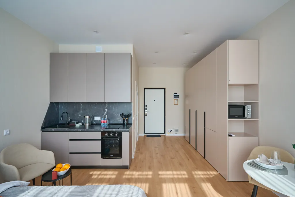 Ваниль- стильная студия в ЖК Самолет