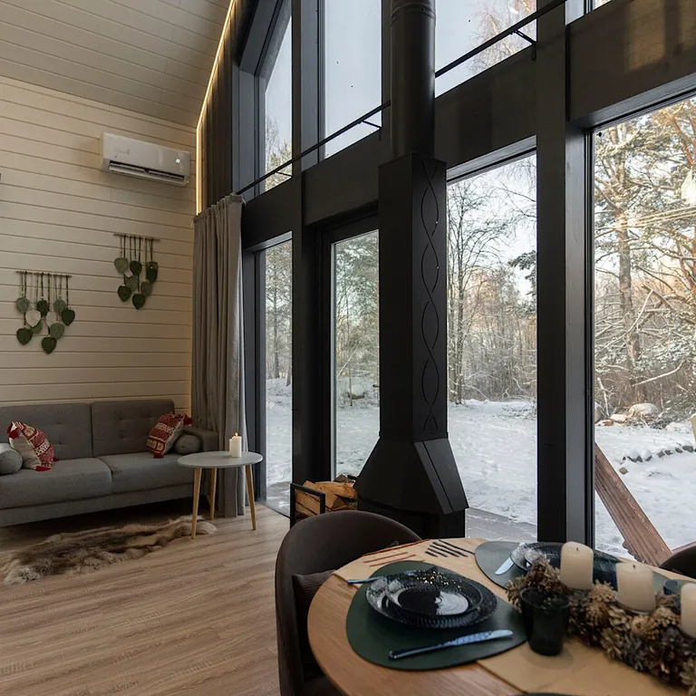 Коттедж Двухэтажный барнхаус на озере с видом на лес — Мичуринское