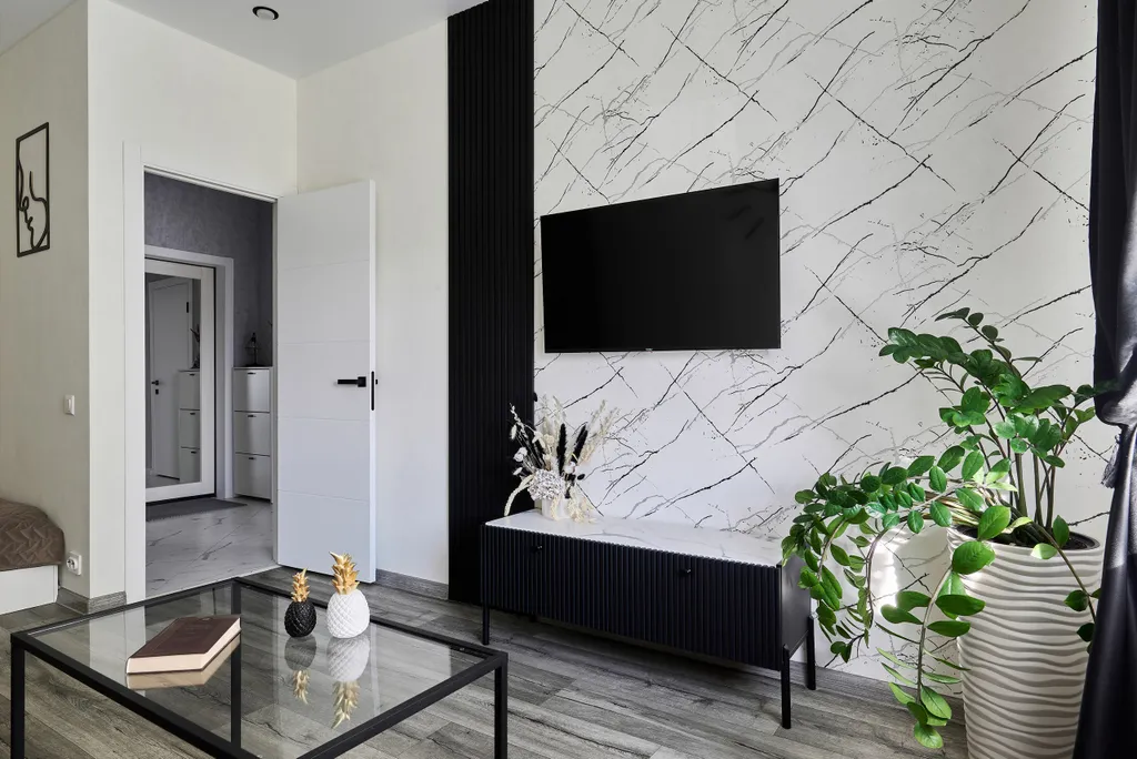 Прекрасная стильная квартира Инь янь