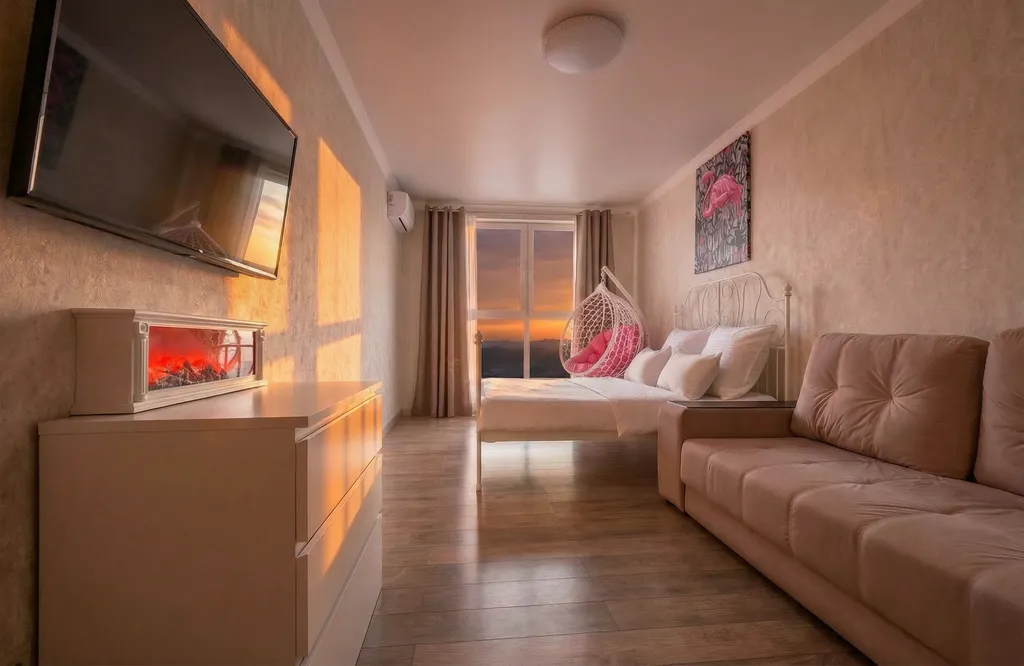 Квартира Апартаменты с видом на город в жк большом, в окнах виден закат — аренда посуточно в Краснодар