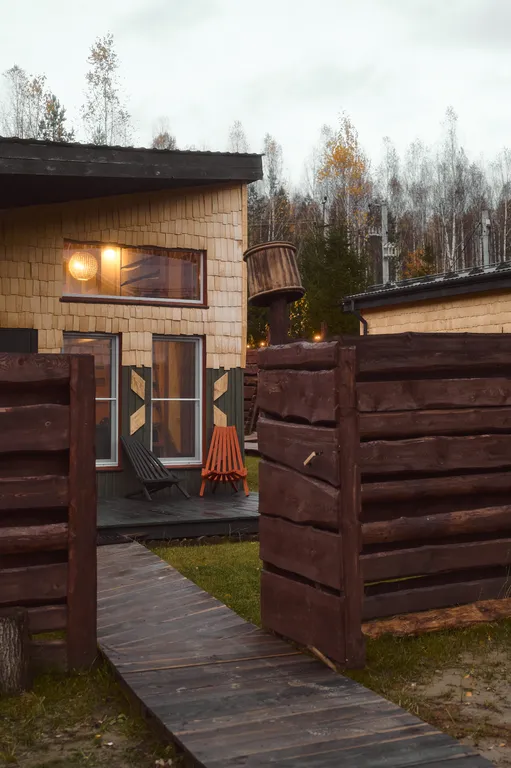Уютный дом с баней и чаном в лесу
