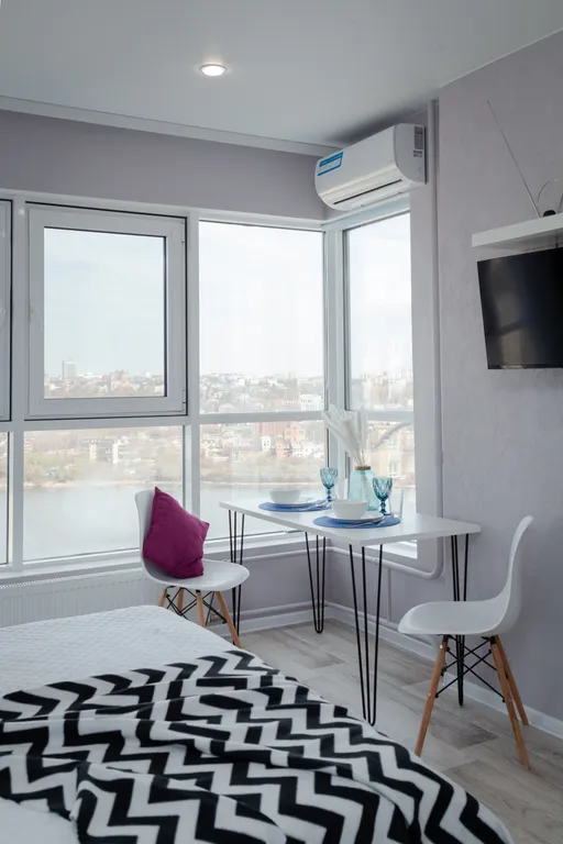 Студия Birds на 23 этаже с панорамным видом на реку