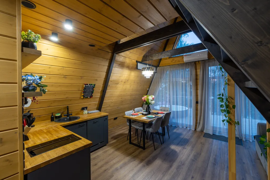 Современный дом у озера с купелью и своим катком. В феврале скидки