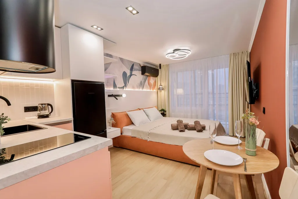 Дизайнерская студия премиум-класса c великoлепным видом для двоиx