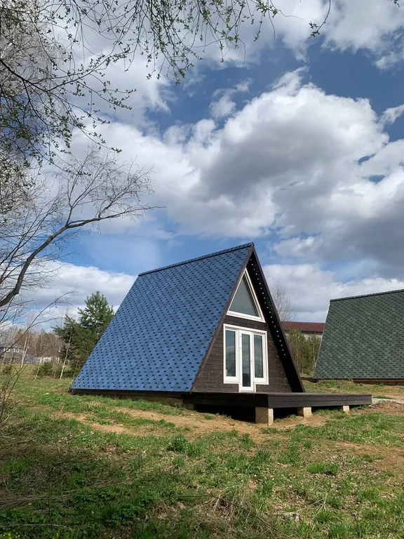 Papino village blue домик рядом с водопадом и лесом