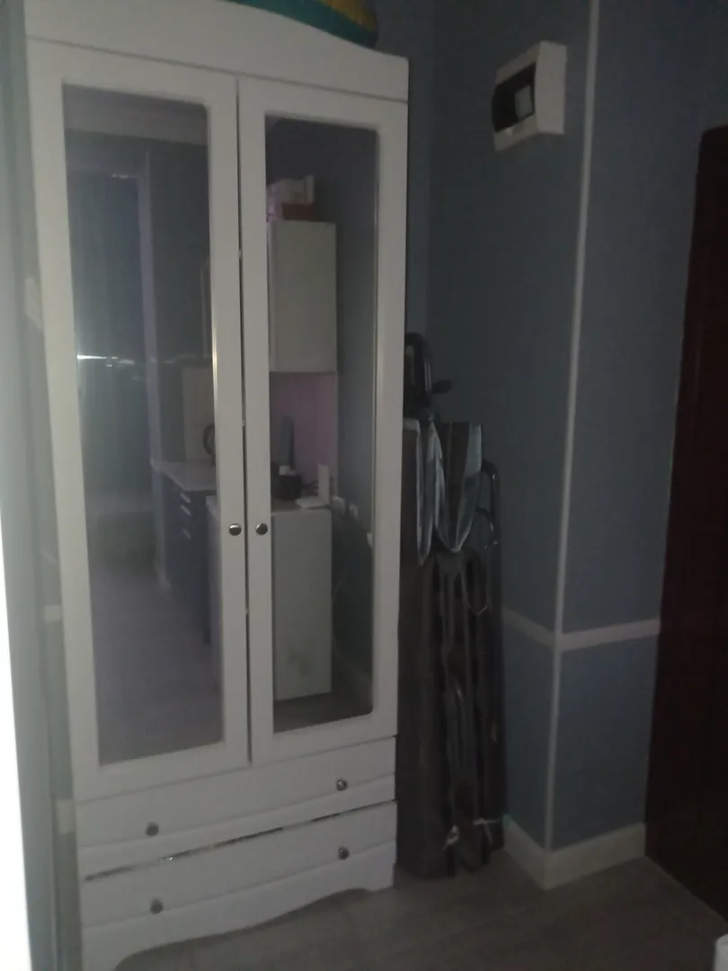 Шкаф и запасная раскладушка.