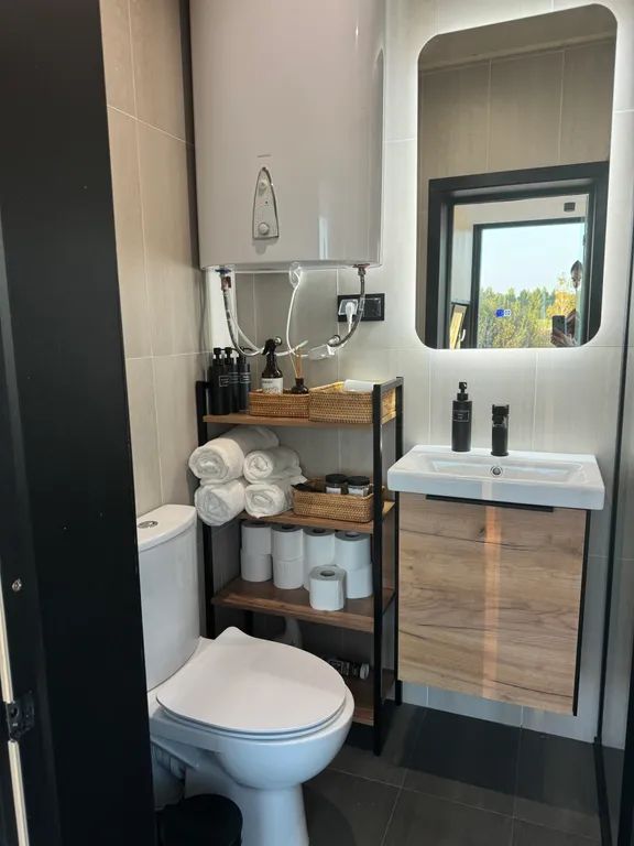 Домик с сауной и купелью у озера