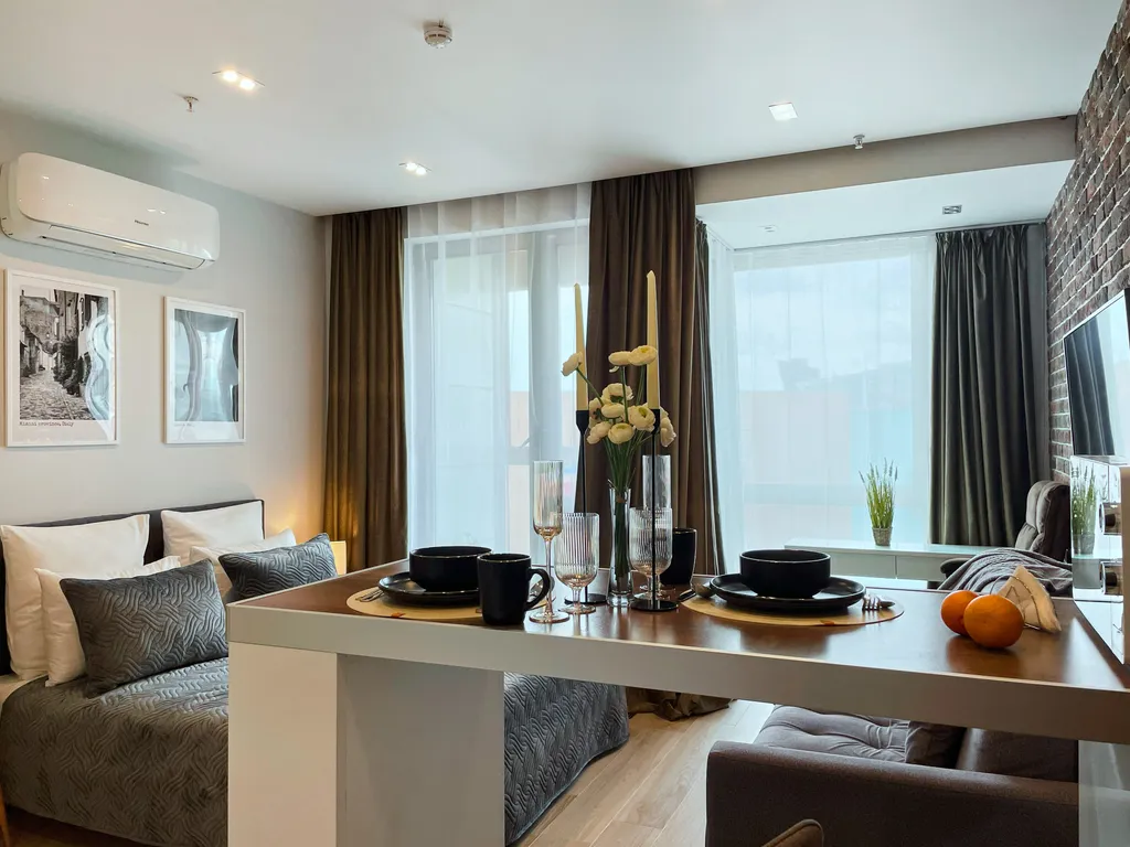 Квартира Улучшенные Loft видовые апартаменты метро ЦСКА 3 мин — Москва