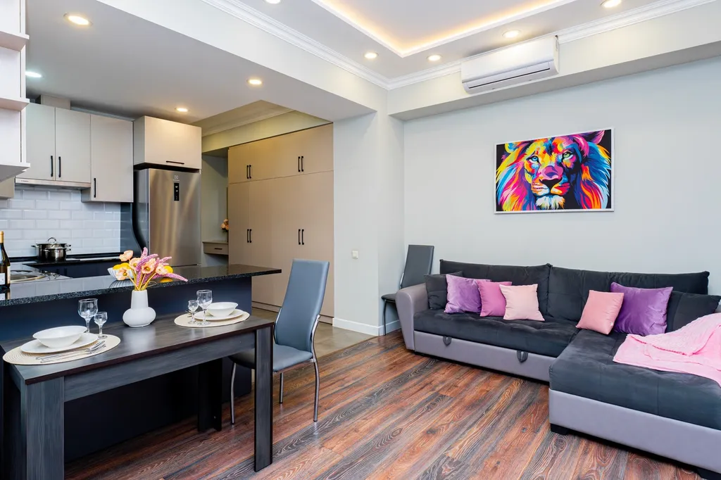 Квартира с 1 спальней и балконом в центре города