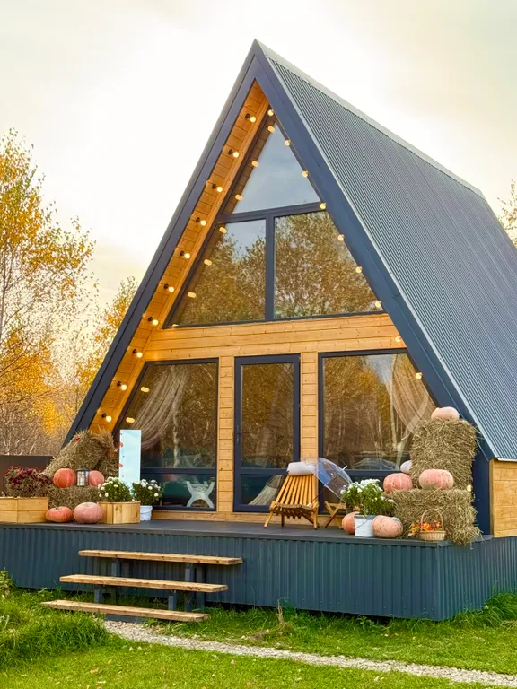 Коттедж Aframe, 2ух этажный дом, глэмпинг — Казань