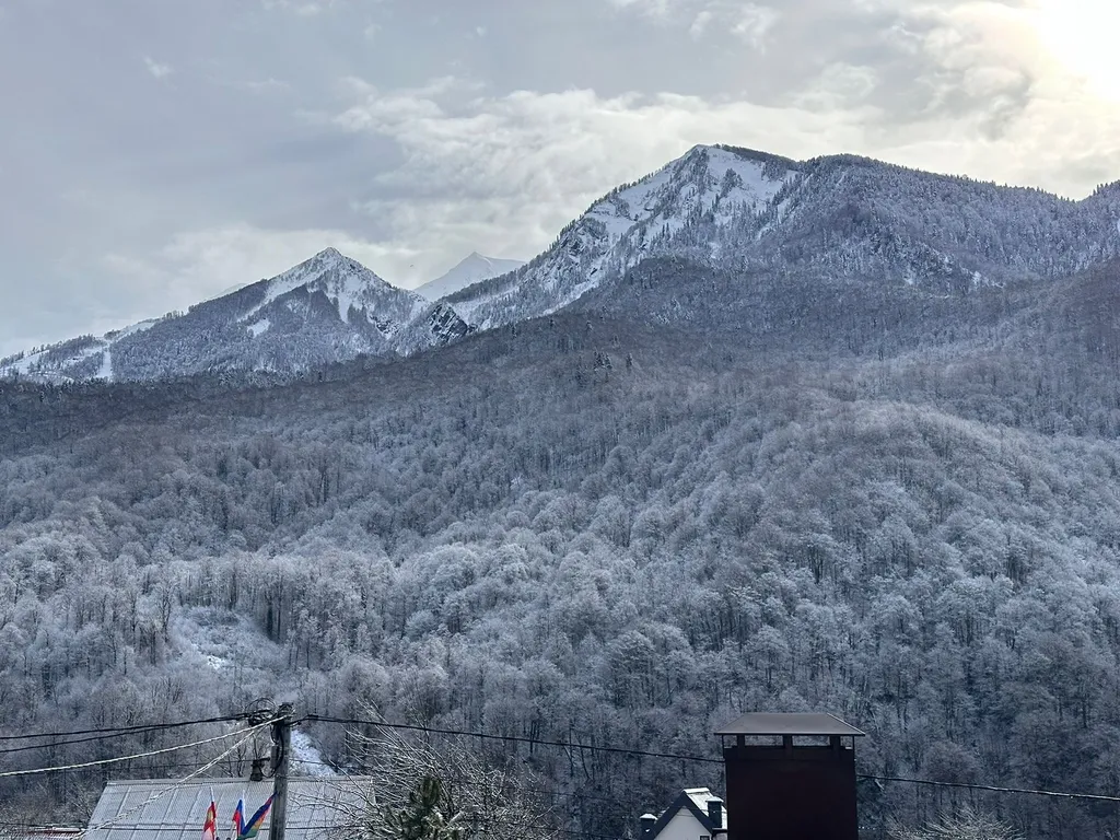 Уютная тёплая студия с видом на горы