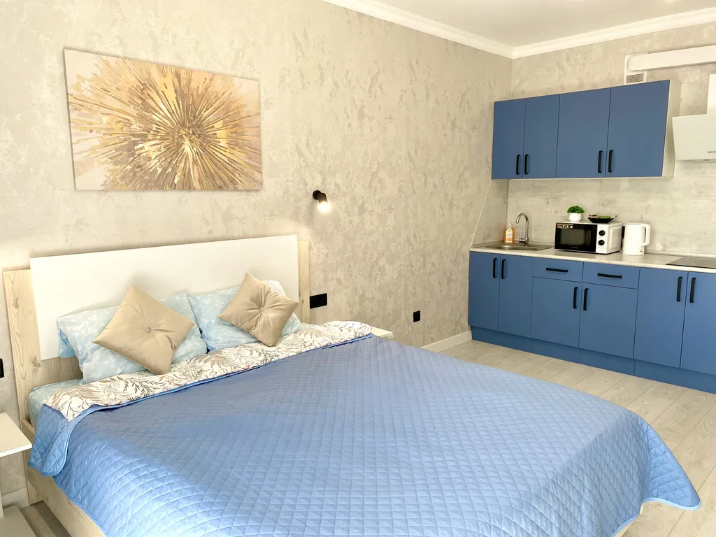 Квартира Квартира Шикарная студия с большим ТВ и панорамными окнами — Шушары