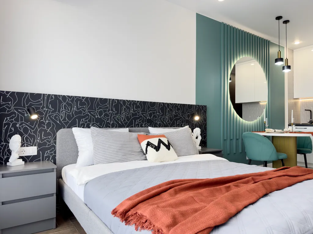 Квартира Квартира Дизайнерская студия для пары, вид на Москва-сити — Москва