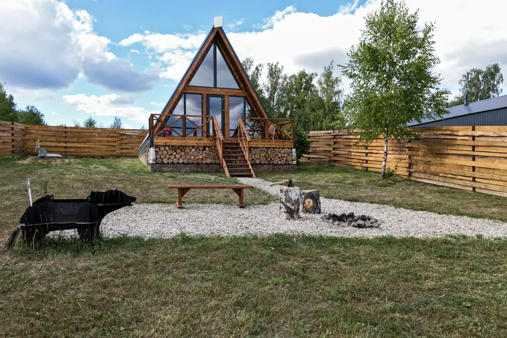 Афрейм (дом-шалаш) ОСЕНЬ с баней