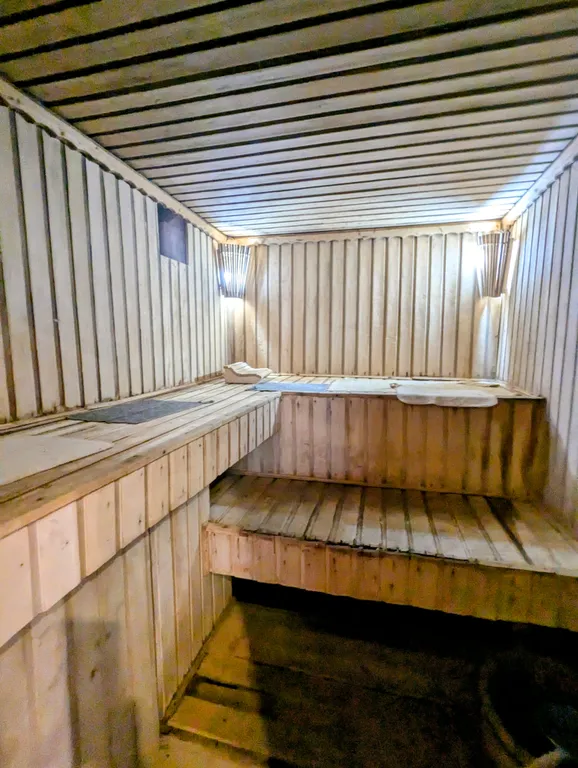 Большой красивый дом с камином в лесу