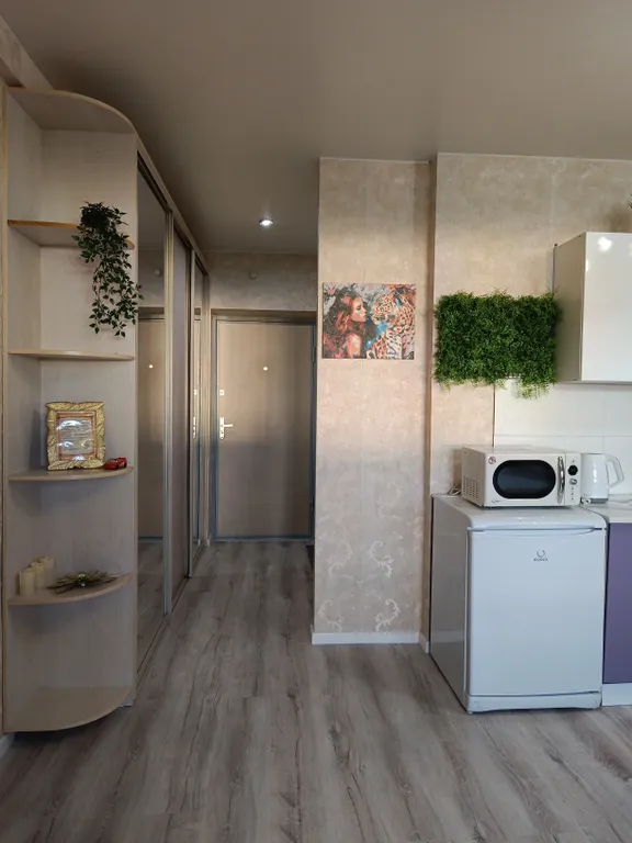 Уютная студия в парковом с панорамным балконом и свежим ремонтом