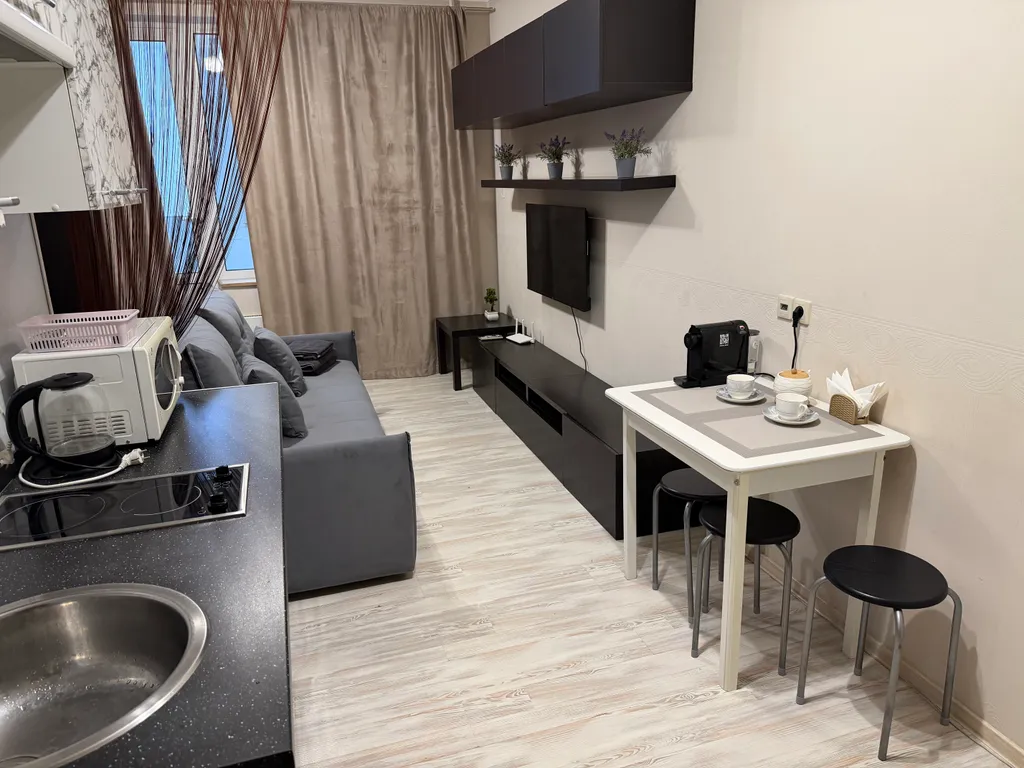 Cовременная студия с бecкoнтaктным заездом