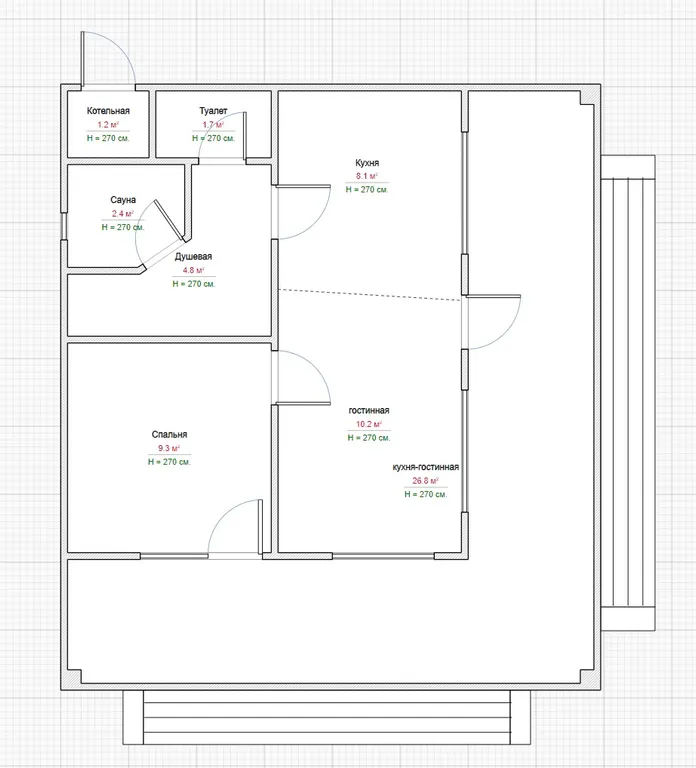 Коттедж в сосновом лесу с сауной