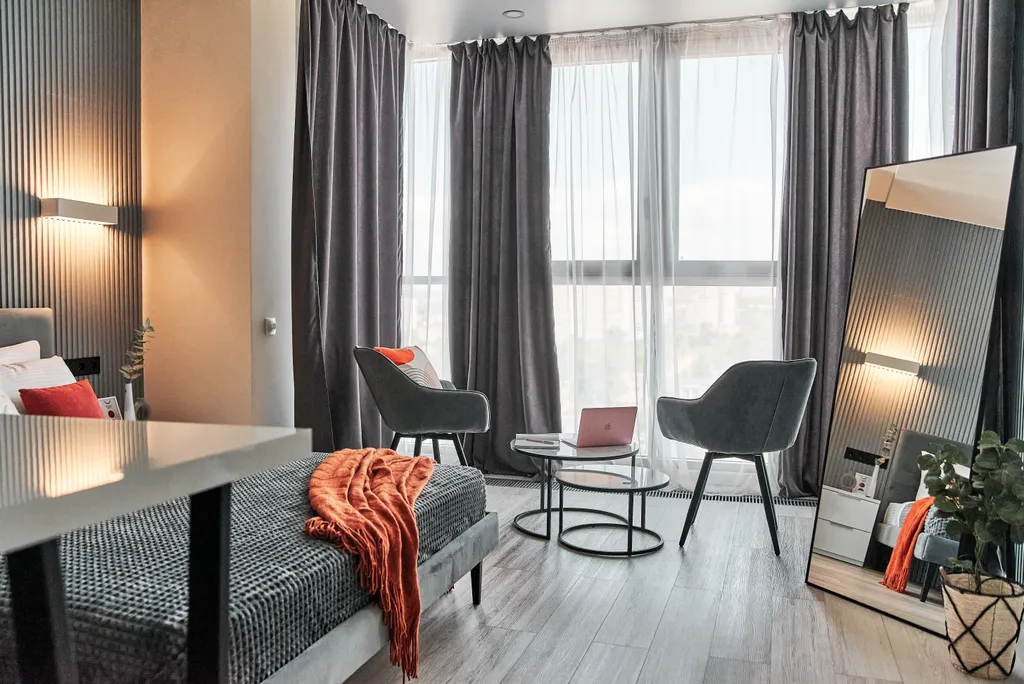 Стильная видовая студия у Волги в ЖК Галактика на 12 этаже