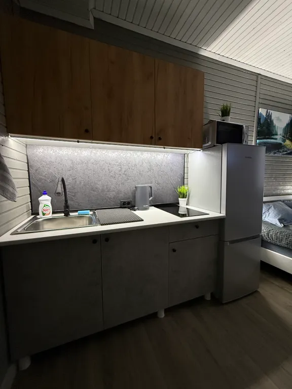 Уютная жилая комната на двоих в деревянном таунхаусе