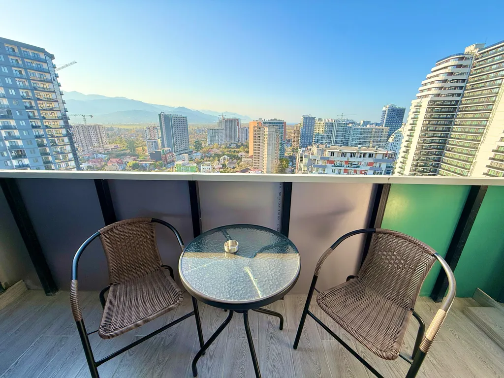 Boho sunset studio sea & mountain view