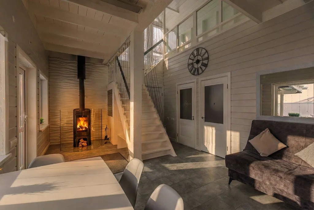 Коттедж Солнесная гора-Сяпся с сауной, 3 спальнями и видом на озеро