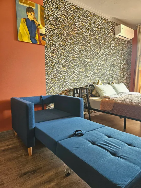 Квартира Квартира Студия в центре Яблони большой двуспальной кроватью — Уфа