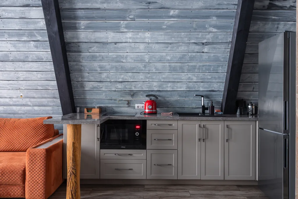 A-Frame с камином, кондиционером и террасой